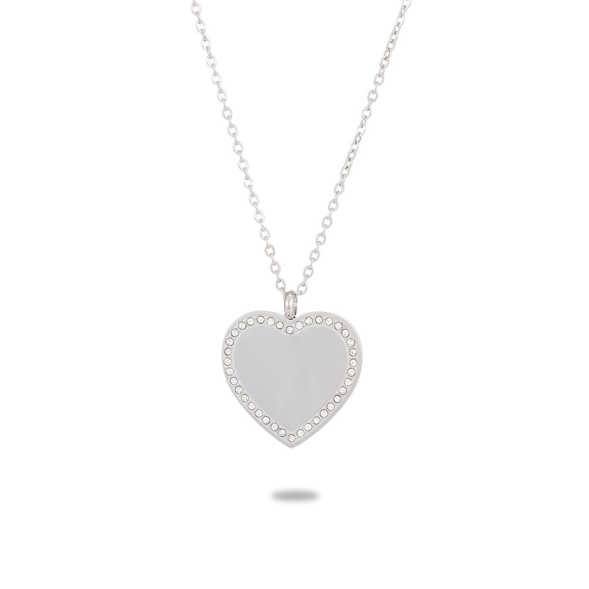 Collar minimalista de acero inoxidable chapado en oro de 18 quilates, geométrico redondo con colgante de circonita cúbica para mujer, barra de dijes de bricolaje