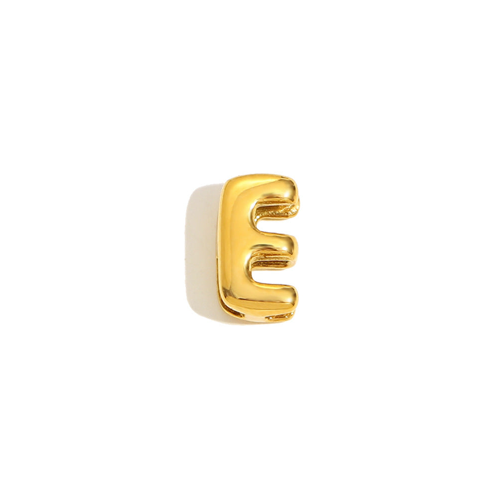 Collana Minimalista con Ciondolo a Lettera da Donna in Acciaio Inox con Placcatura in Oro 18K Design Cavo