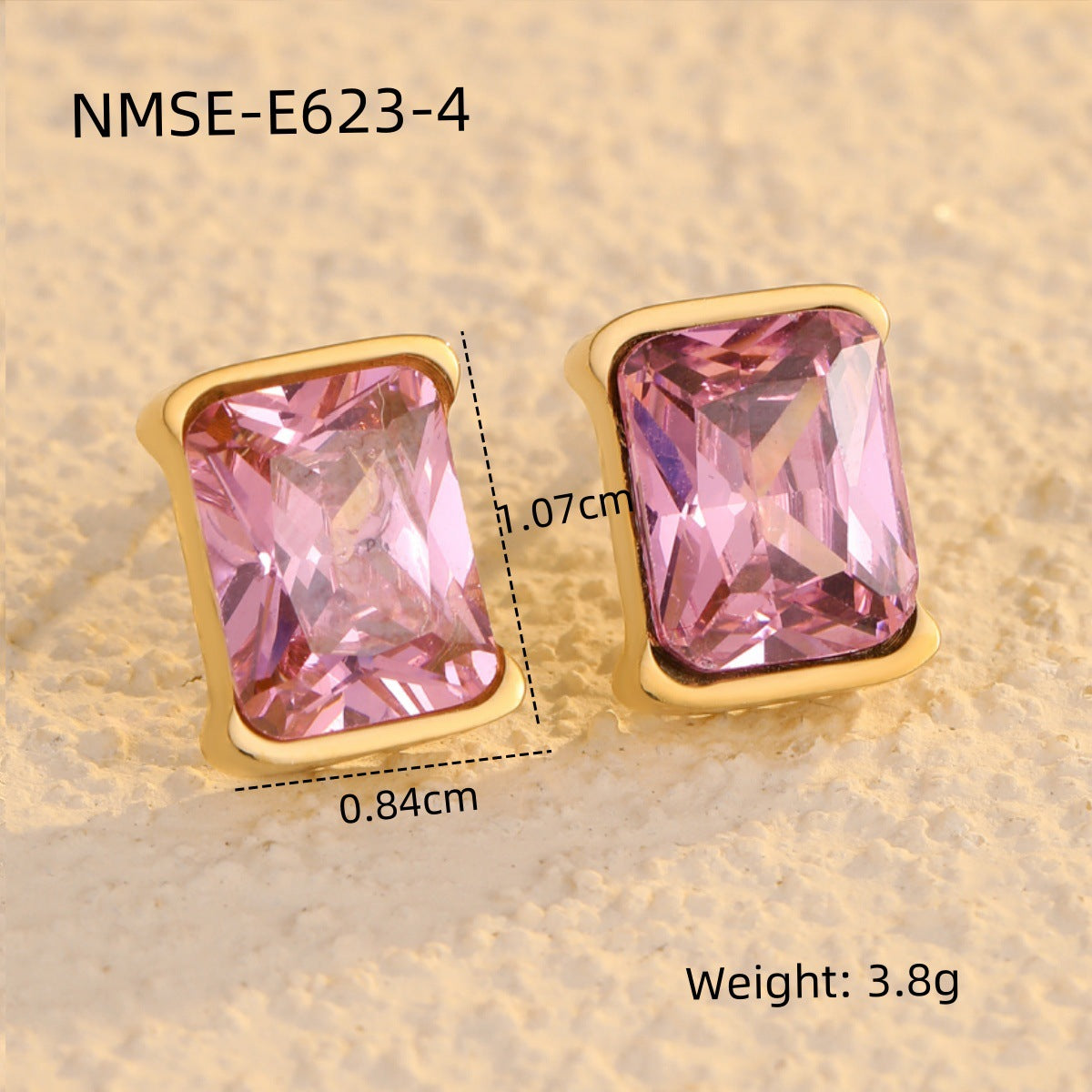 Pendientes de botón cuadrados minimalistas de circonita de acero inoxidable para mujer, hipoalergénicos, resistentes al deslustre, joyería de moda para oficina