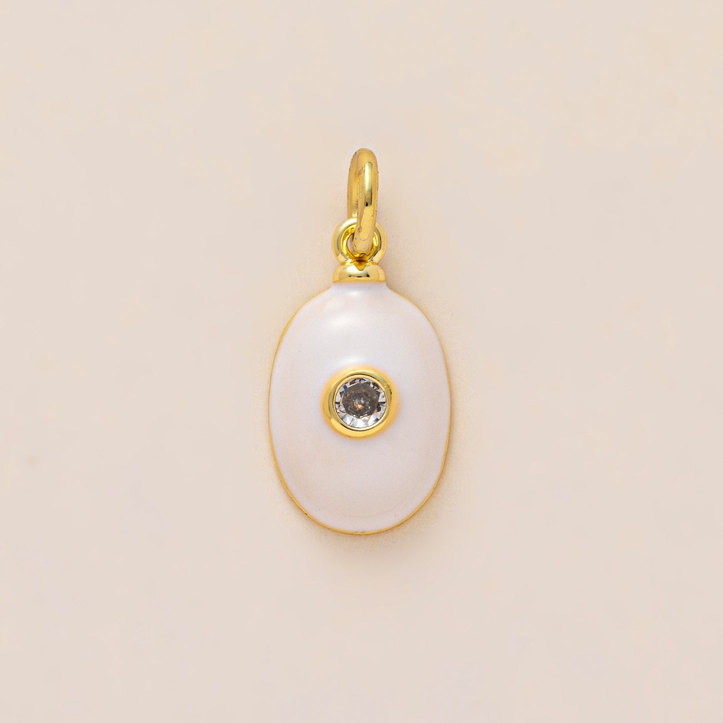 Luxury Geometric December Cubic Zirconia Drip Oil Brass Pendant PVD Plated Ball Chain Charm Bar