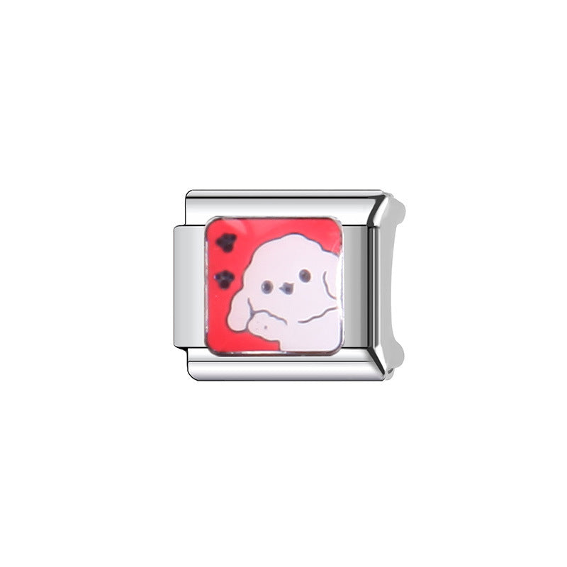 Sweet Cartoon Animal Stainless Steel Plated Charm Bar for Unisex