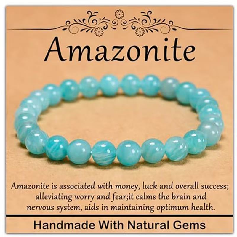 Minimalist Natural Stone Beaded Bracelet Unisex Geometric Round Handmade Jewelry Gift