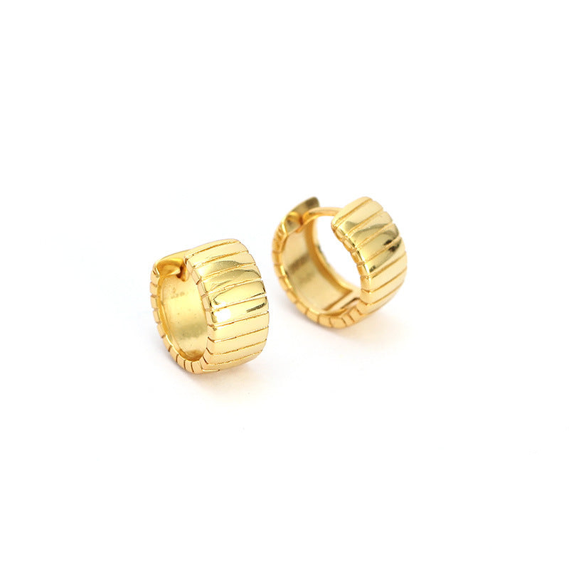 Orecchini a Cerchio Geometrici Minimalisti da Donna in Argento Sterling 925 con Finitura Galvanizzata