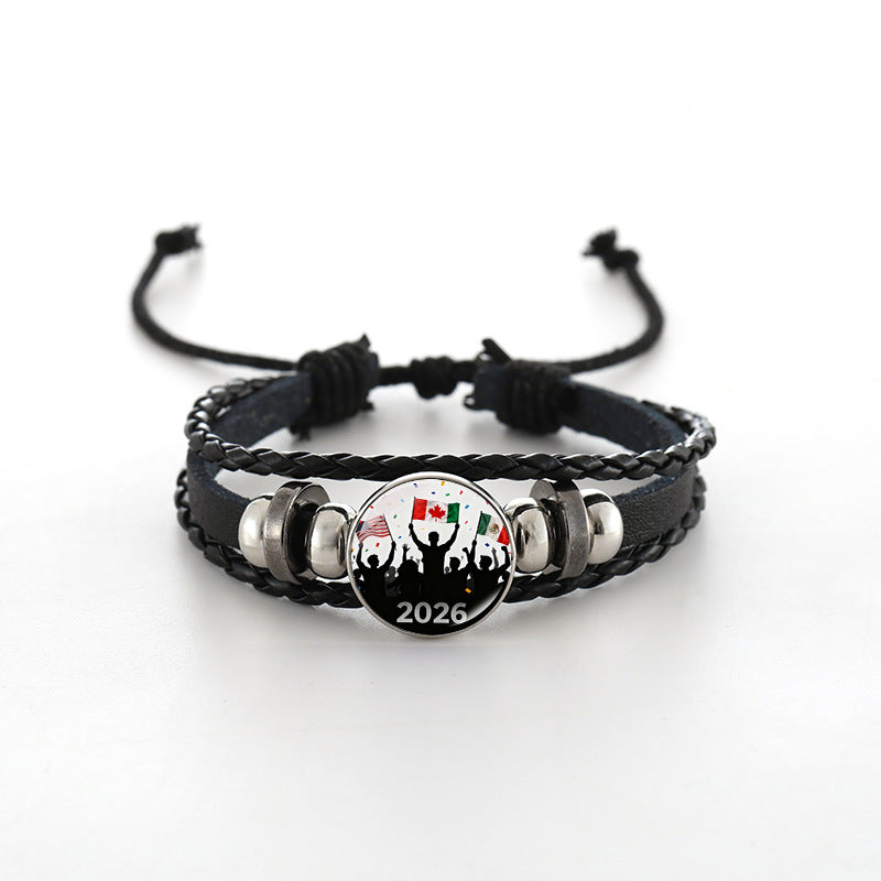 Unisex Leather Bracelet Fashion Casual Woven Bangle