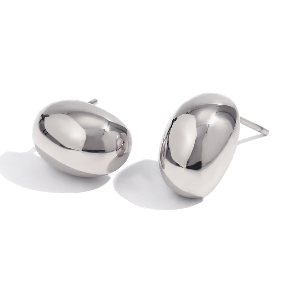 Minimalist Geometric Stainless Steel Earrings with 18K Gold Plating for Women