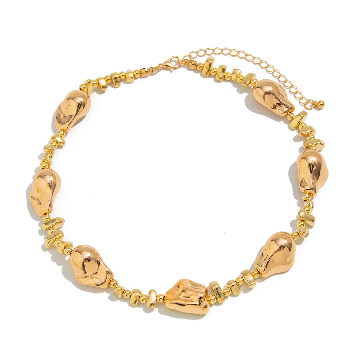 Collana Girocollo Minimalista con Perla Finta a Stella da Donna con Pendente in Lega Placcata Oro e Dettagli a Frange Irregolari