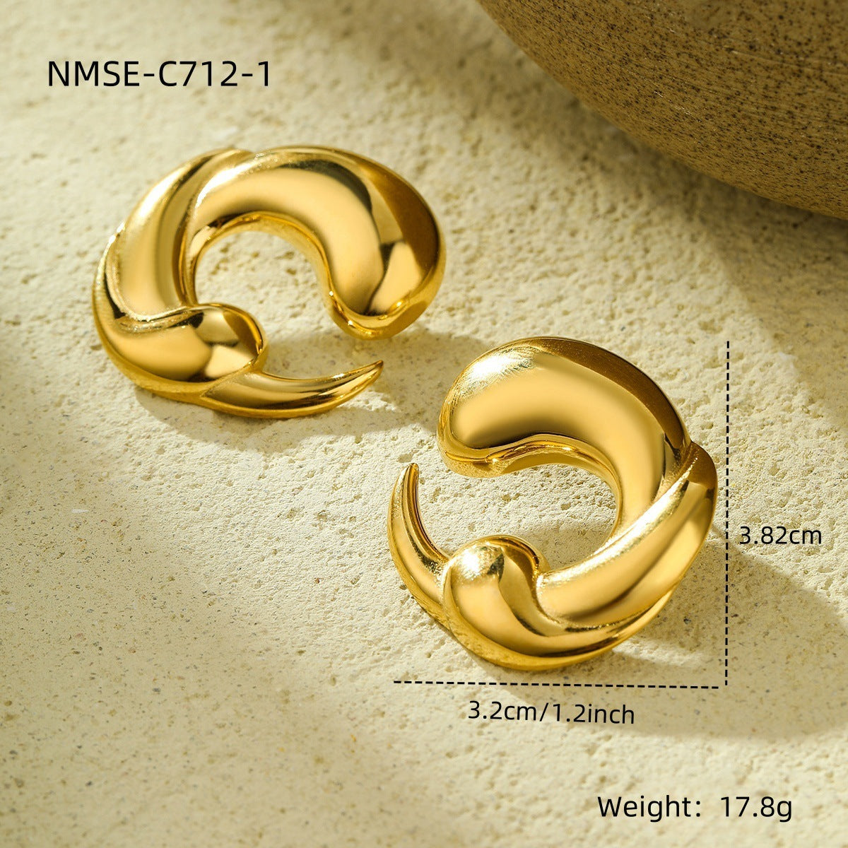 Fashionable Dripping Water Drop Shaped Stainless Steel Electroplated Earrings for Women with Hollow and Twisted Design