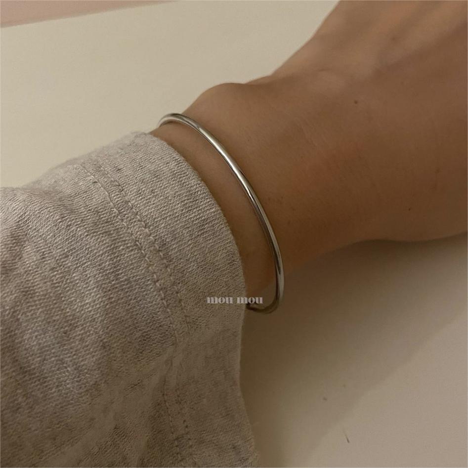 Minimalist Geometric Thin-Line Bracelet in Sterling Silver S925 for Women