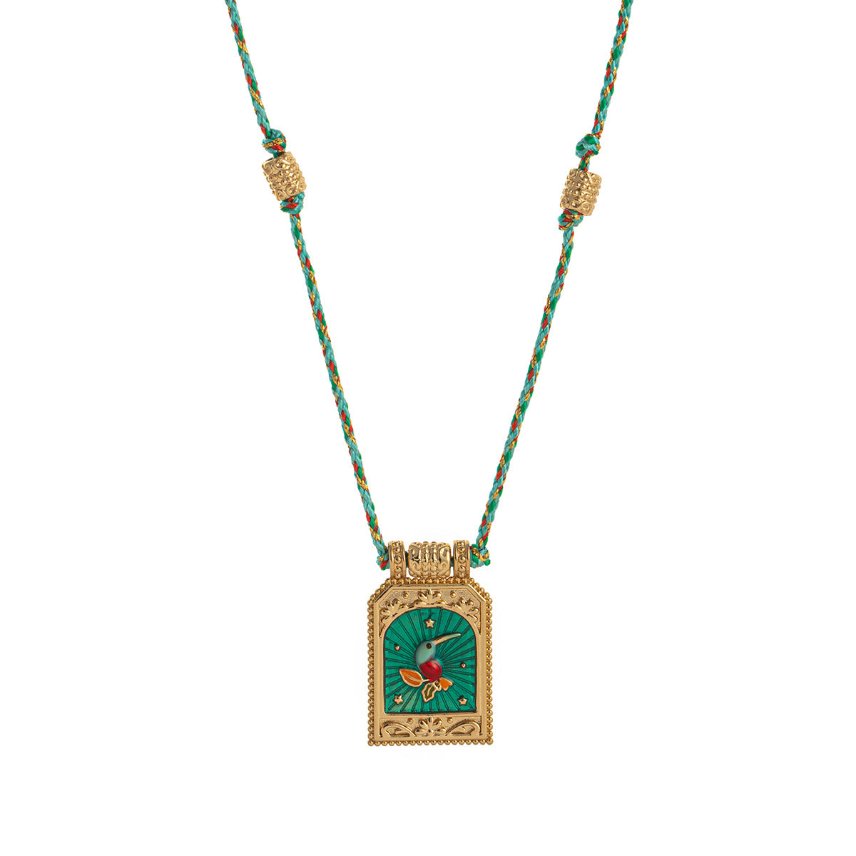 Collana pendente minimalista a forma di cuore in rame placcato oro su cordino colorato da donna