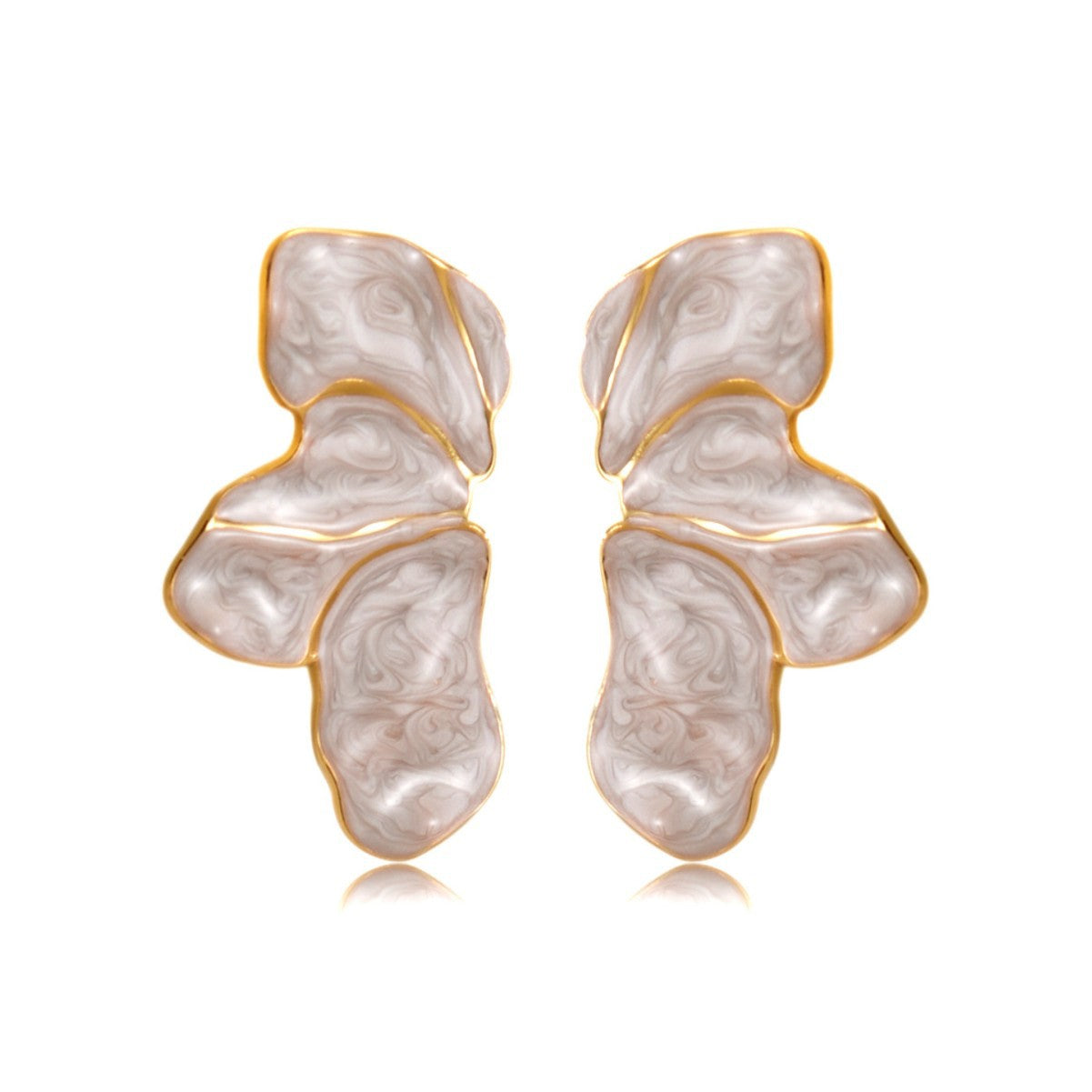 Elegant Stainless Steel Drip Oil Floral Earrings