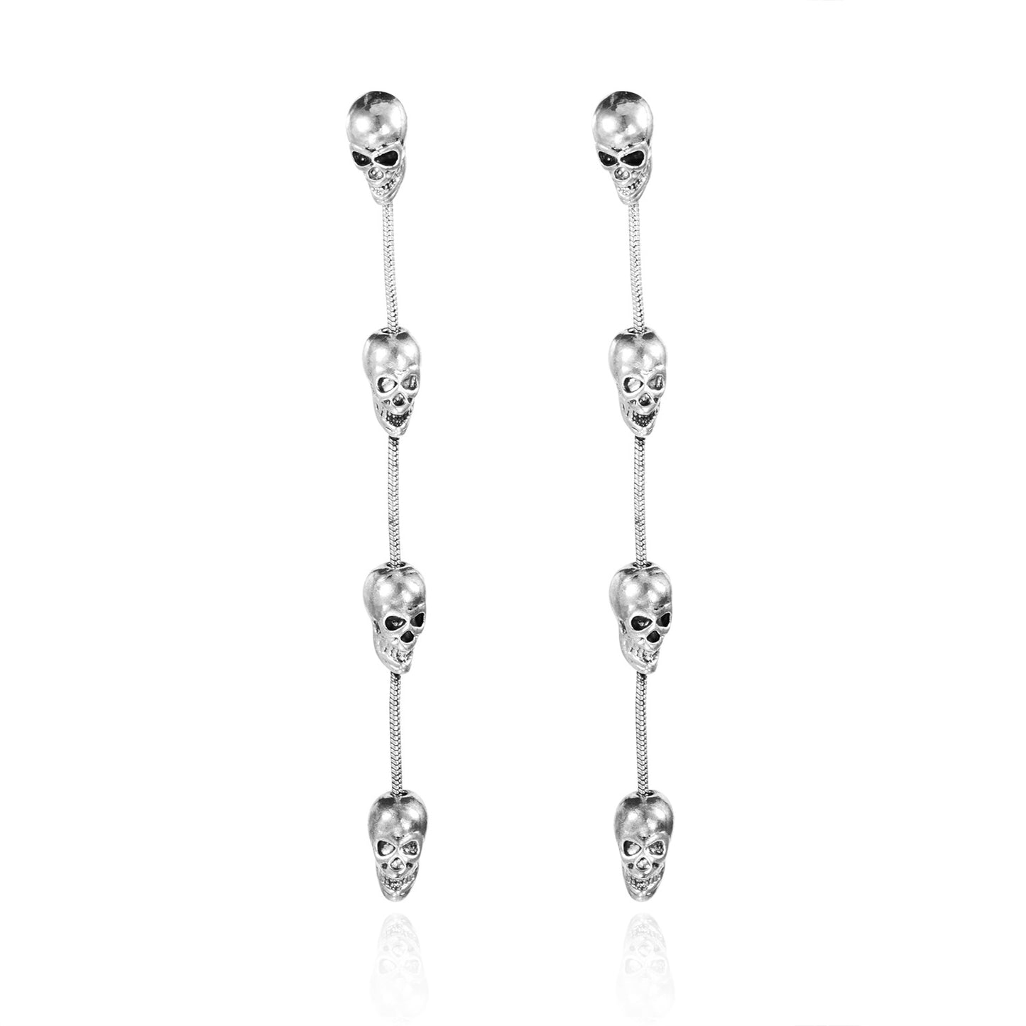 Pendientes de aleación con diseño punk geométrico para Halloween con fantasmas, calabazas, arañas y calaveras con rosas
