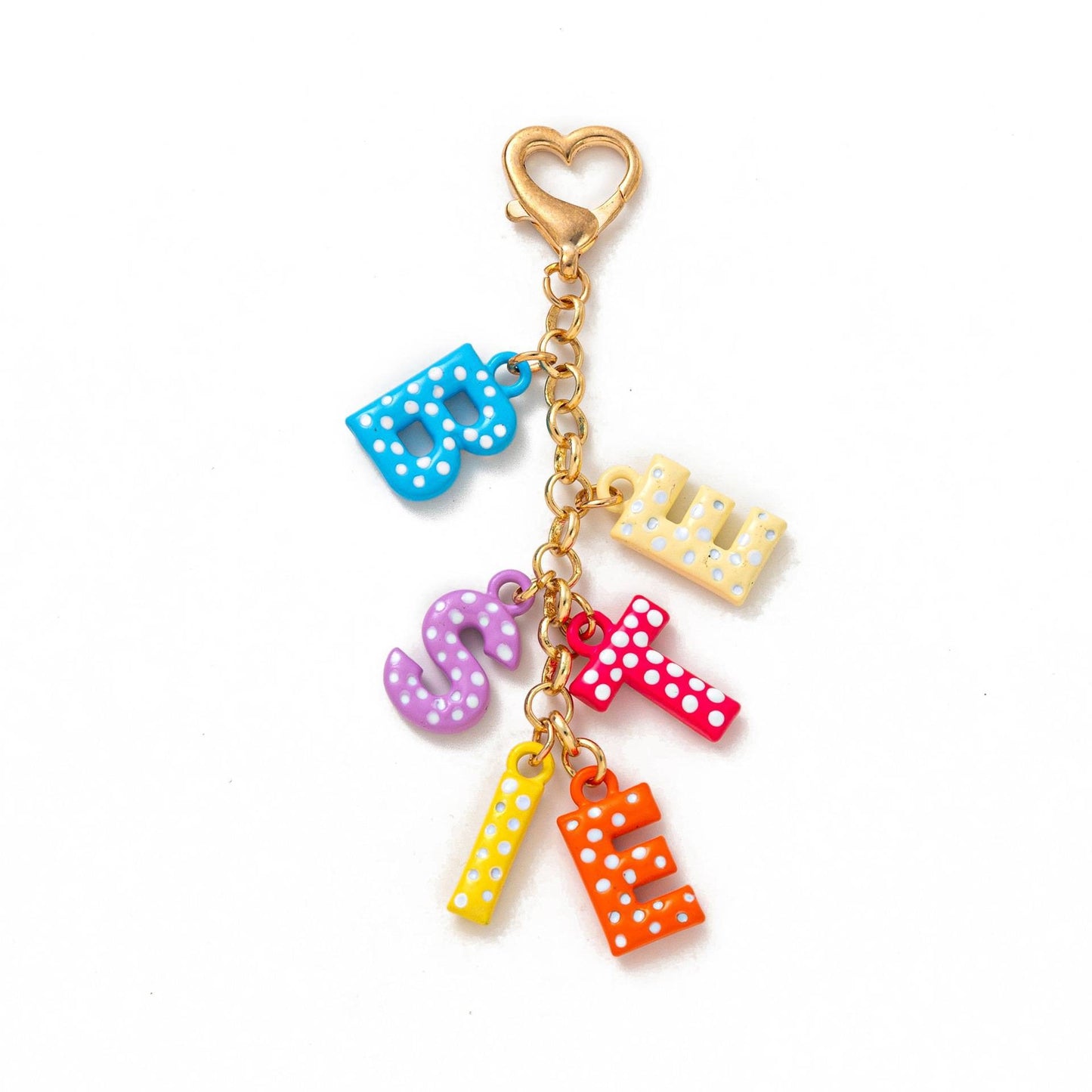 Minimalist Colorful Letter and Floral Alloy Bag Charm with Plated Finish