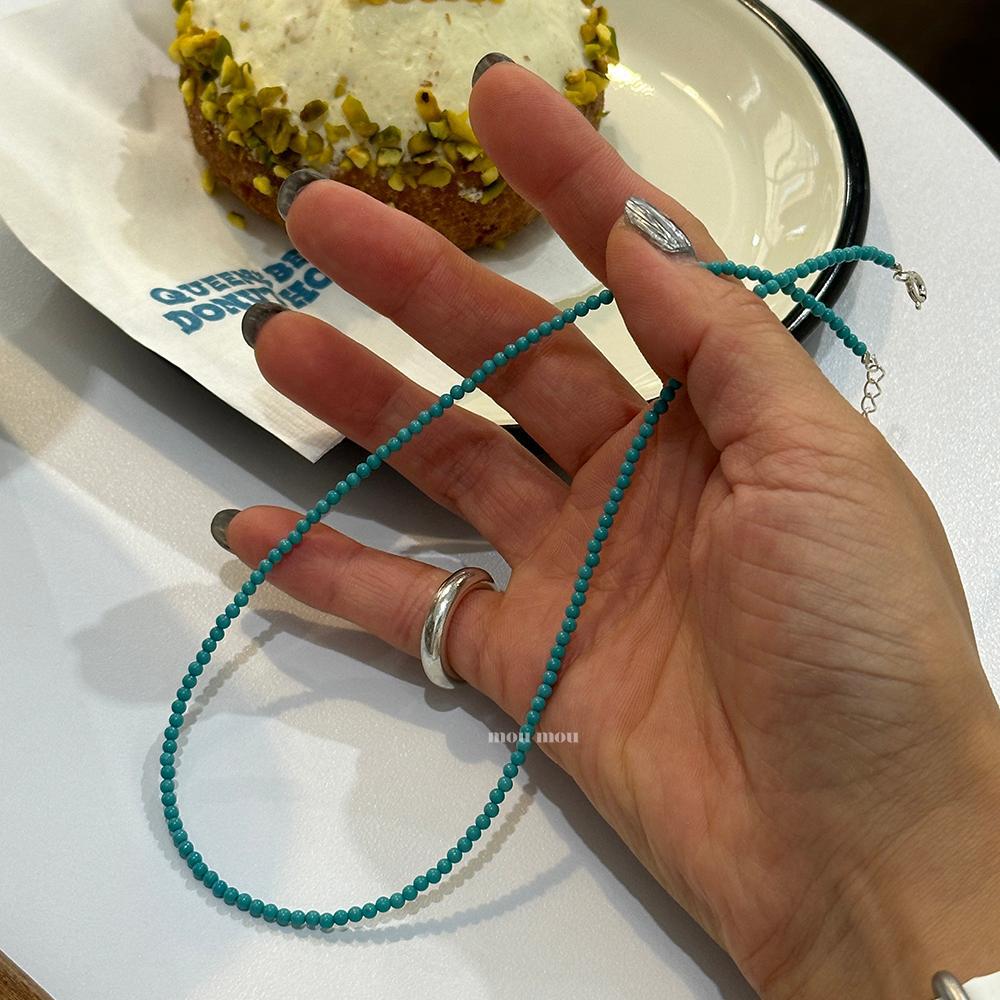 Minimalist Geometric Turquoise Pendant Necklace in Sterling Silver with Plated Finish