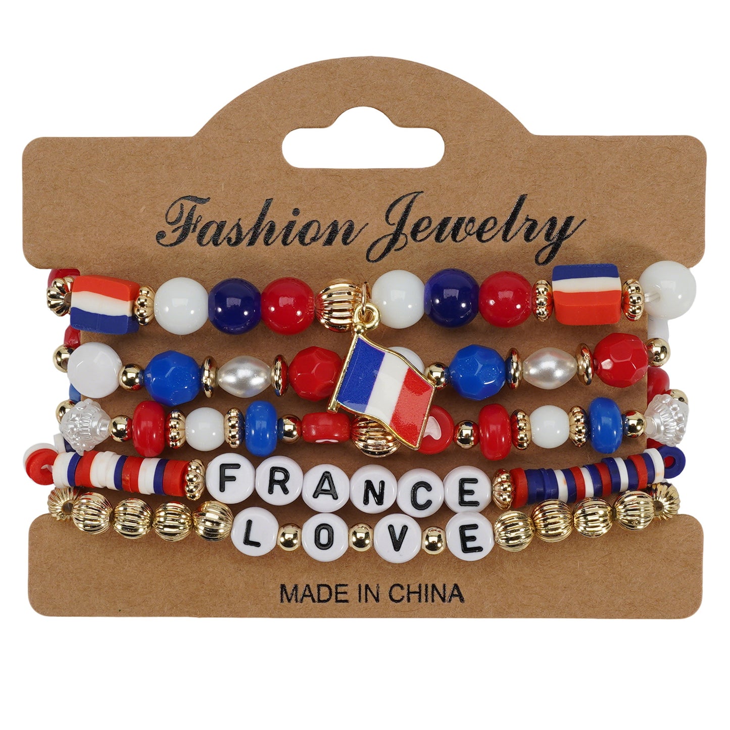 Bohemian Vintage Flag Pattern Glass Beaded Bracelet Unisex
