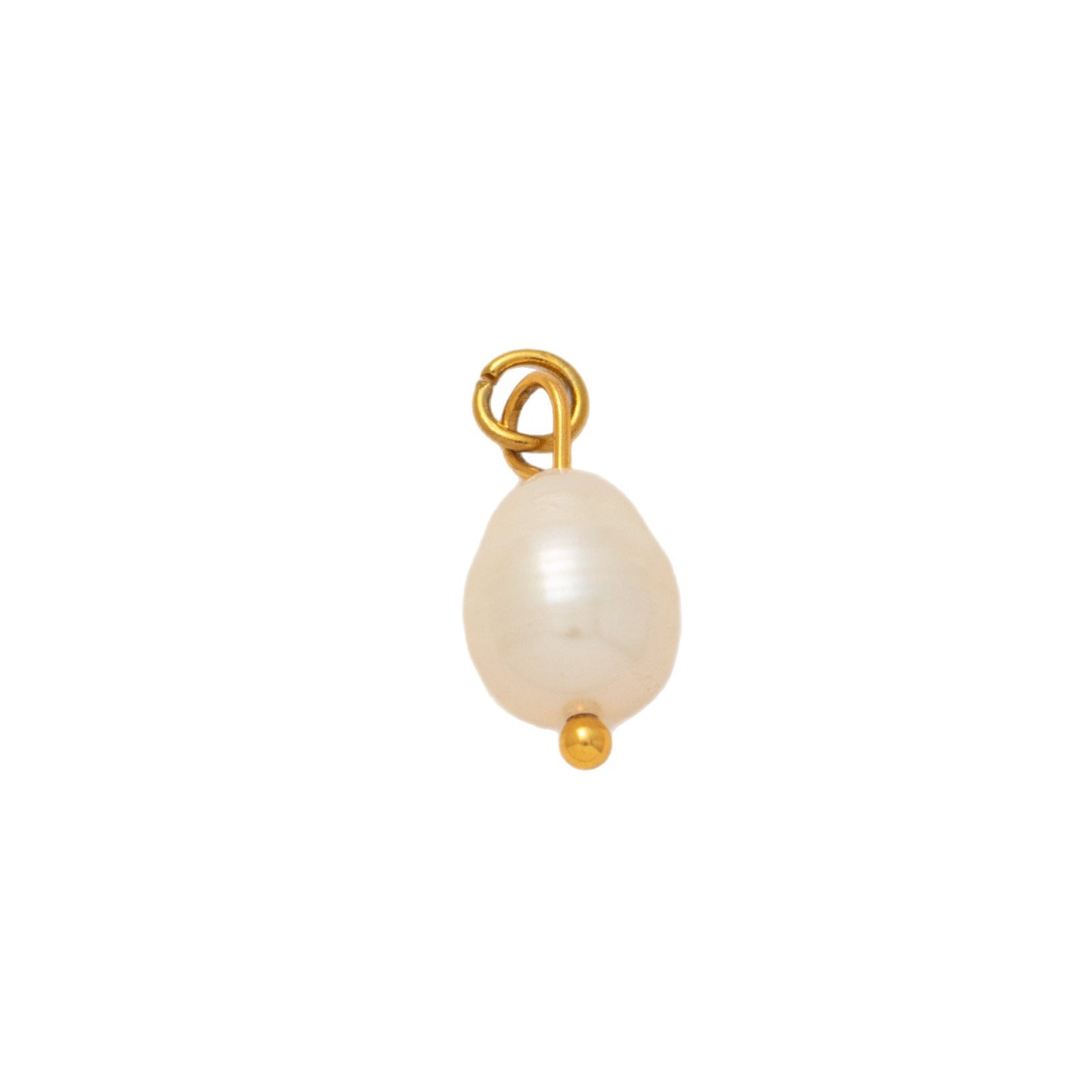 Vintage Geometric Stainless Steel PVD Gold Plated Pearl Shell Pendant Necklace DIY Charm Bar Cable Chain Unisex