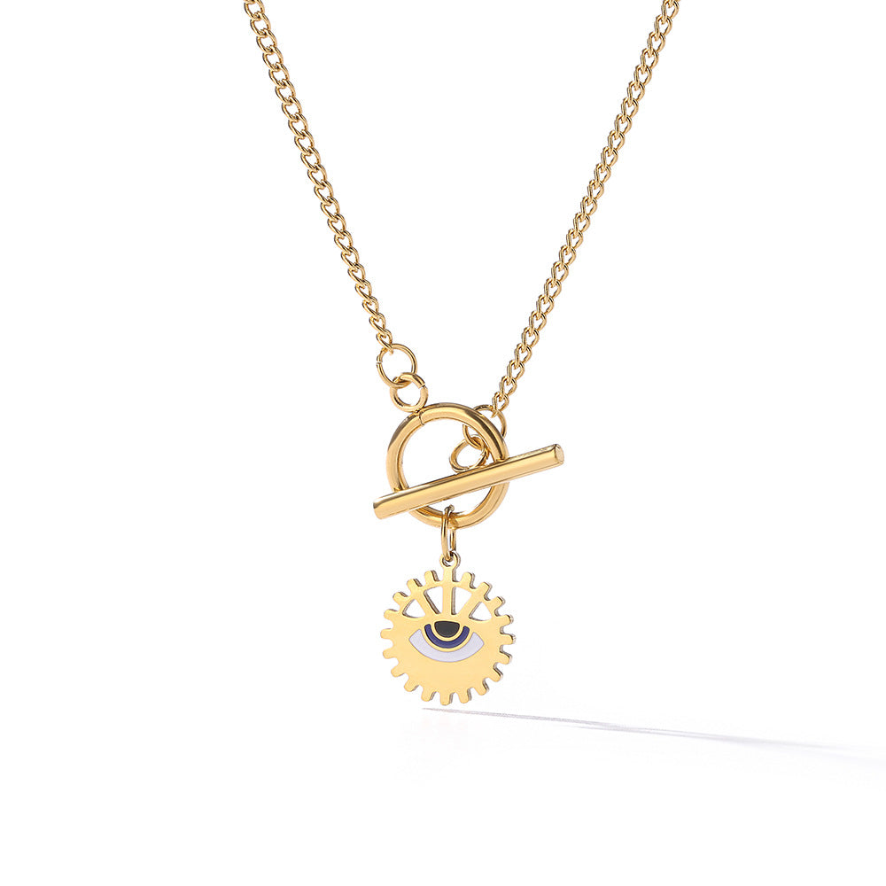Collar de cadena con colgante de acero titanio minimalista con forma de corazón para mujer, con diseño de hoja, hipoalergénico