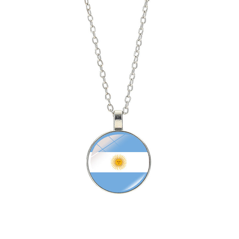 Sporty Geometric Alloy Plated Necklace with Crystal Pendant Unisex Cable Chain