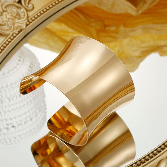 Punk Geometric Plated Alloy Bangle Bracelet