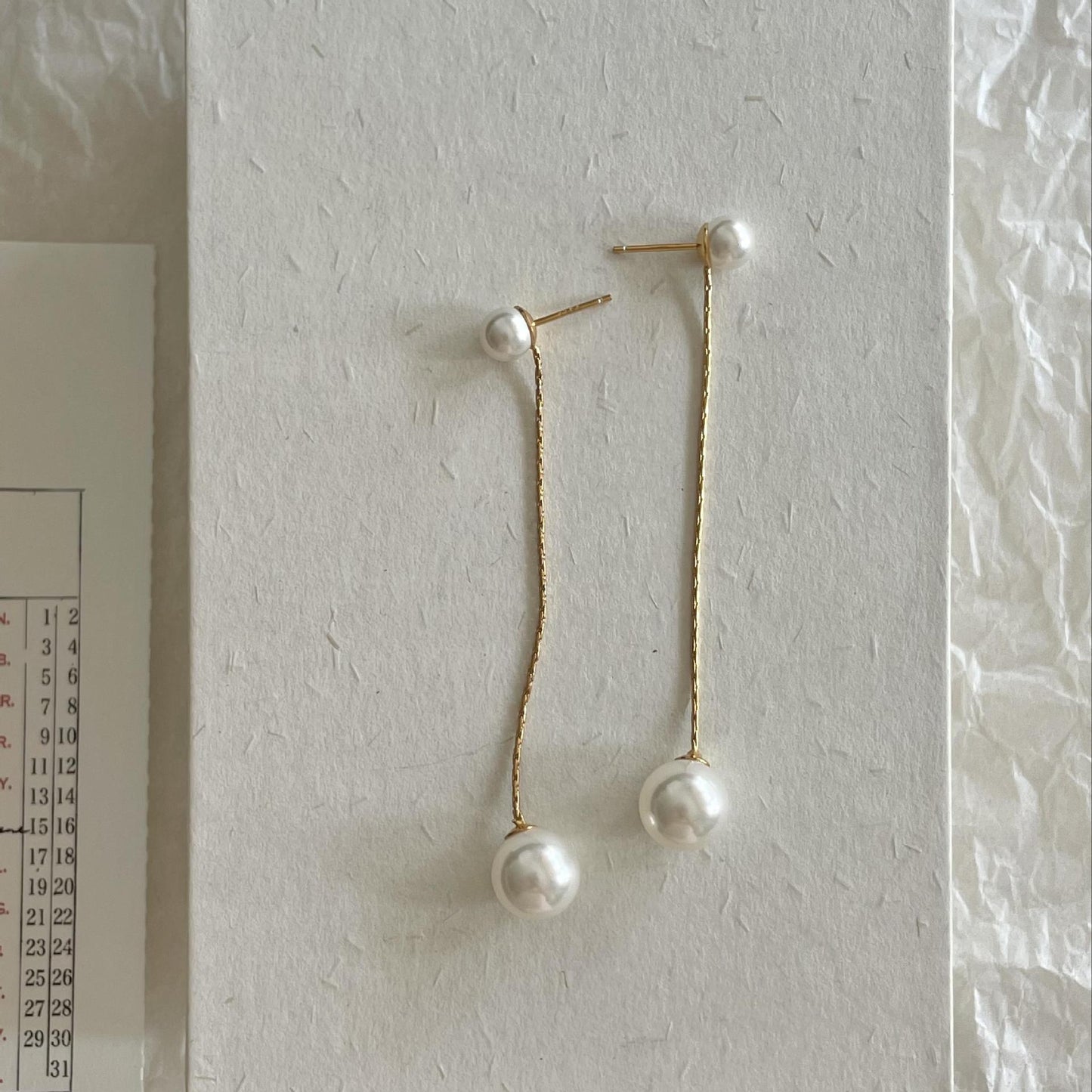 Pendientes Minimalistas de Perlas en Plata de Ley 925 con Baño de Oro, Diseño en Forma de Letra, Estilo Fresco y Dulce