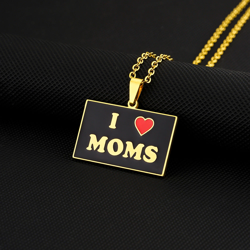 Elegant Geometric Stainless Steel Letter Pendant Necklace with Plated Finish for Men and Women