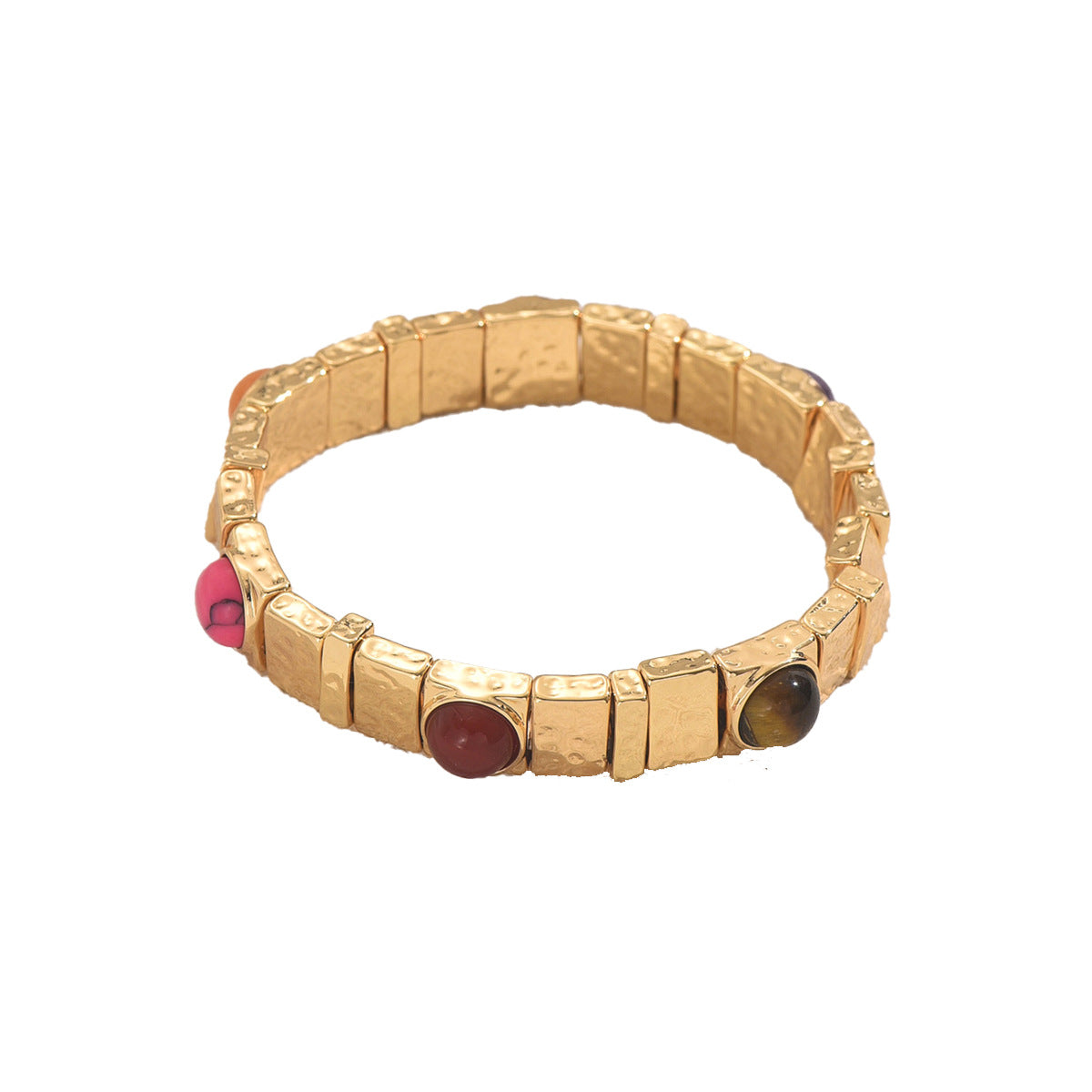 Pulsera de aleación con diamantes de imitación de estilo vintage, geométrica, para mujer, con detalles redondos y de lunares