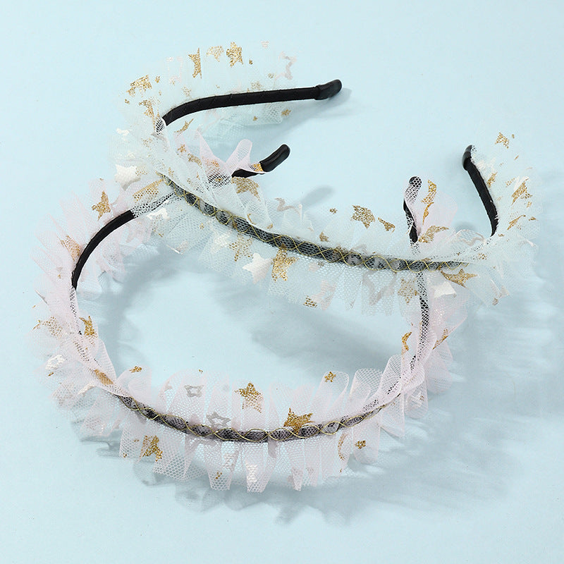 Diadema de tul con estrellas estilo cuento de hadas para niñas, para fiestas, festivales y actuaciones en el escenario