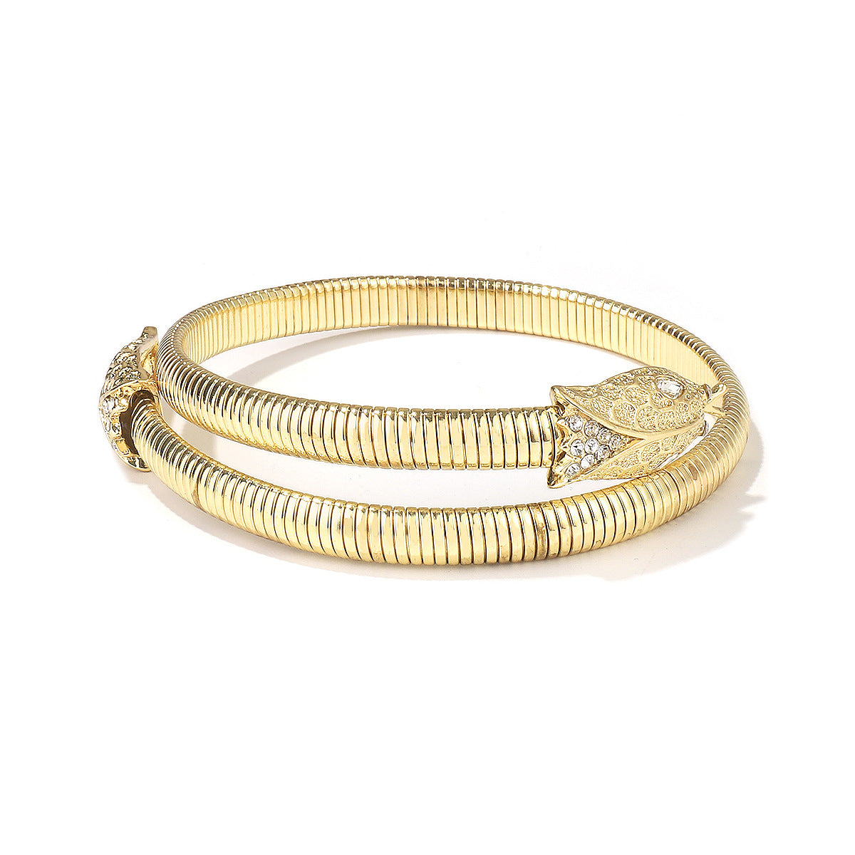 Collar y pulsera geométricos con colgante en forma de serpiente estilo punk de aleación con incrustaciones de diamantes de imitación y baño de oro
