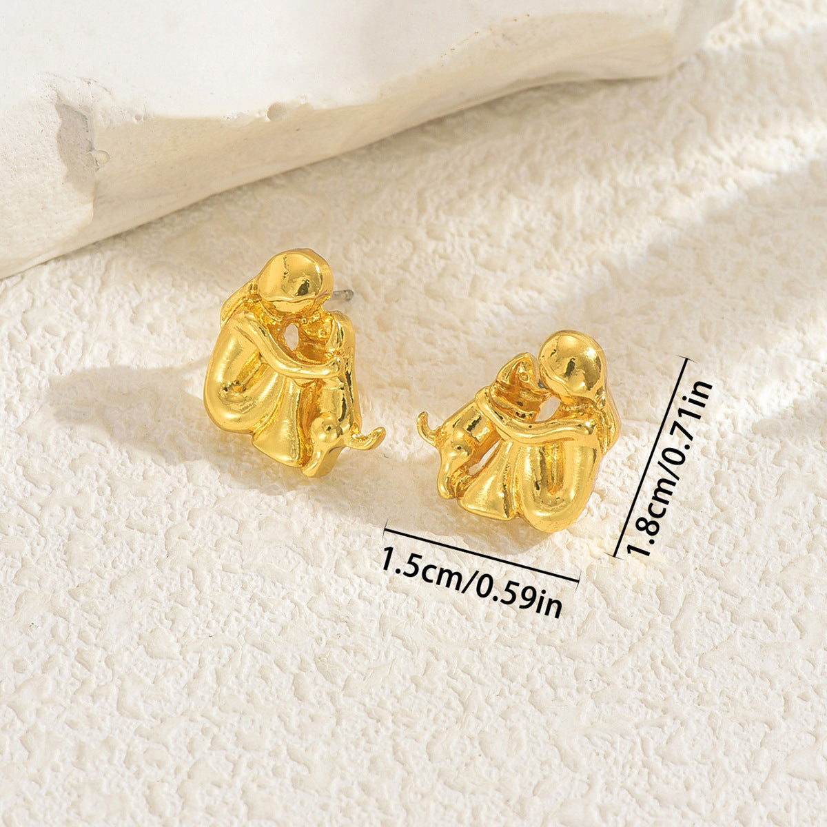 Minimalist Dog-Shaped Alloy Stud Earrings for Women with Plated Finish