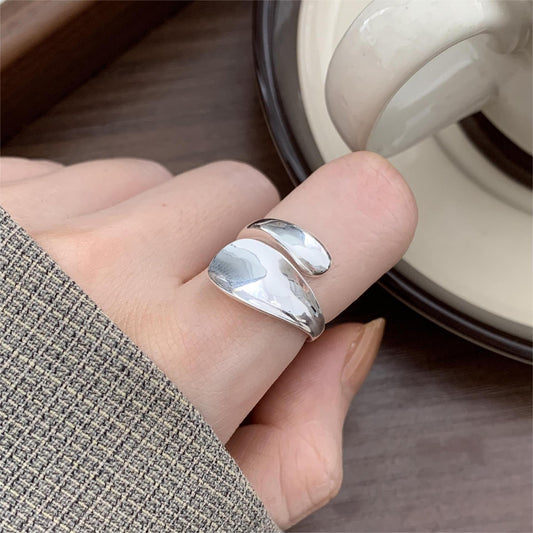 Anello Minimalista Geometrico in Argento Sterling 925 Lucido da Donna