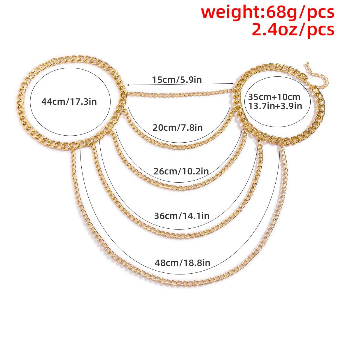 Minimalist Streetwear Geometric Aluminum Alloy Curb Chain Layered Necklace