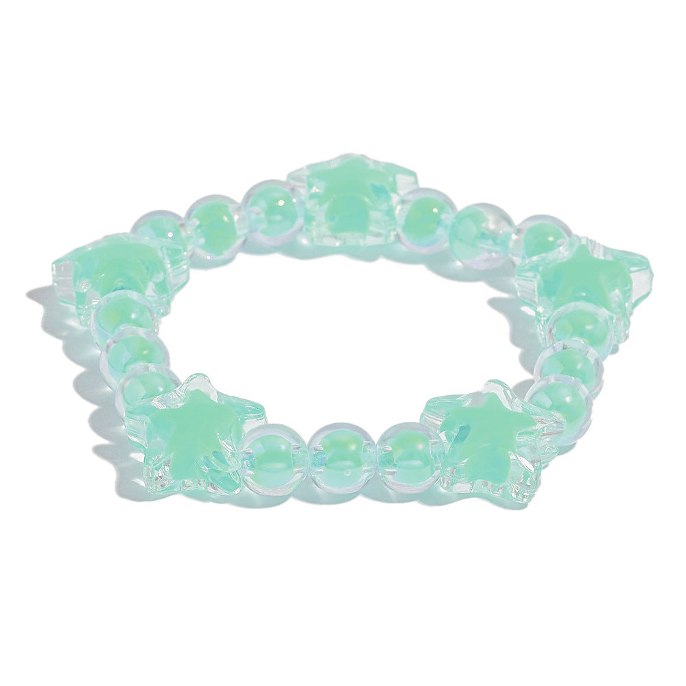 Minimalist Star-Shaped Acrylic Bracelet in Jelly Colors Geometric Fashion Accessory for Women