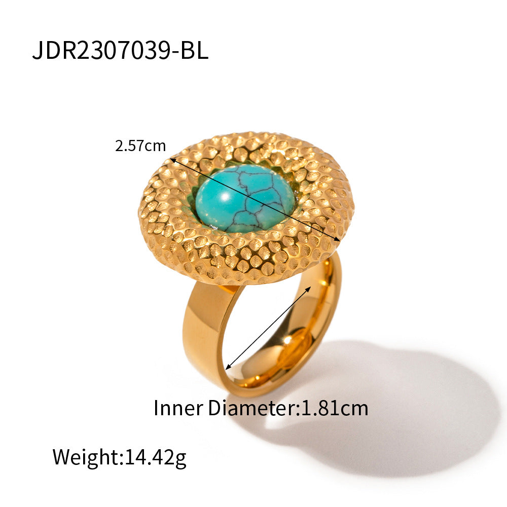 Elegant French-Style Heart-Shaped Stud Earrings with 18K Gold Plated Stainless Steel Hoops