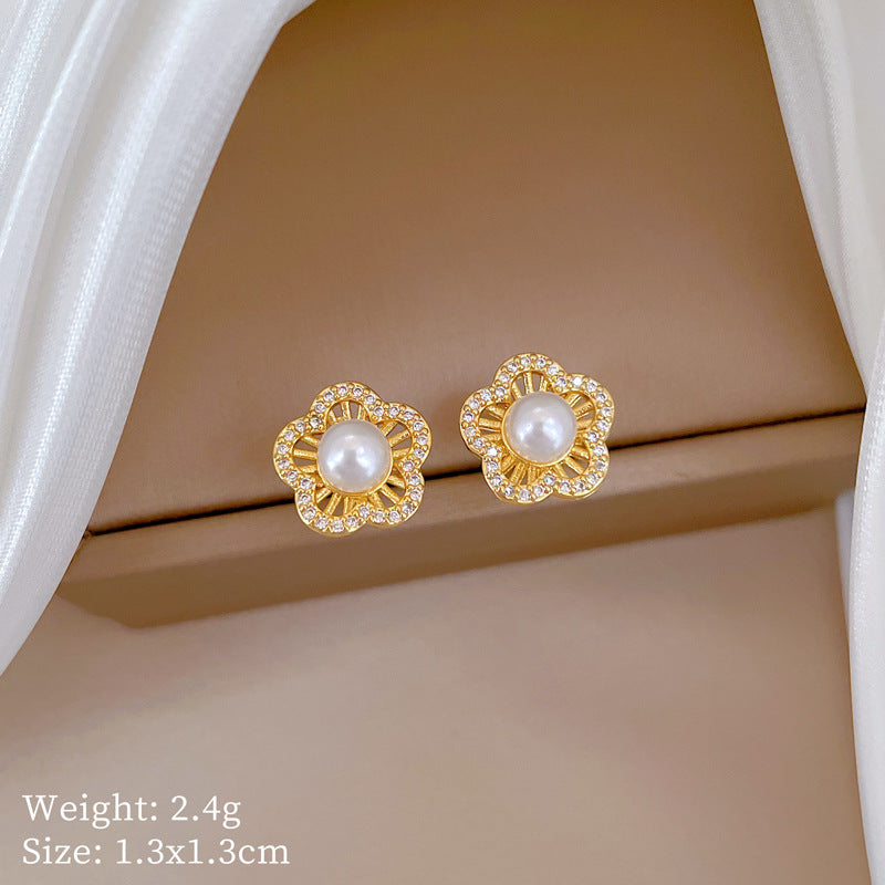 Geometric Stud Earrings for Women with Plated Copper Design, Elegant Long Tassel Drop Earrings, Sweet Style Jewelry