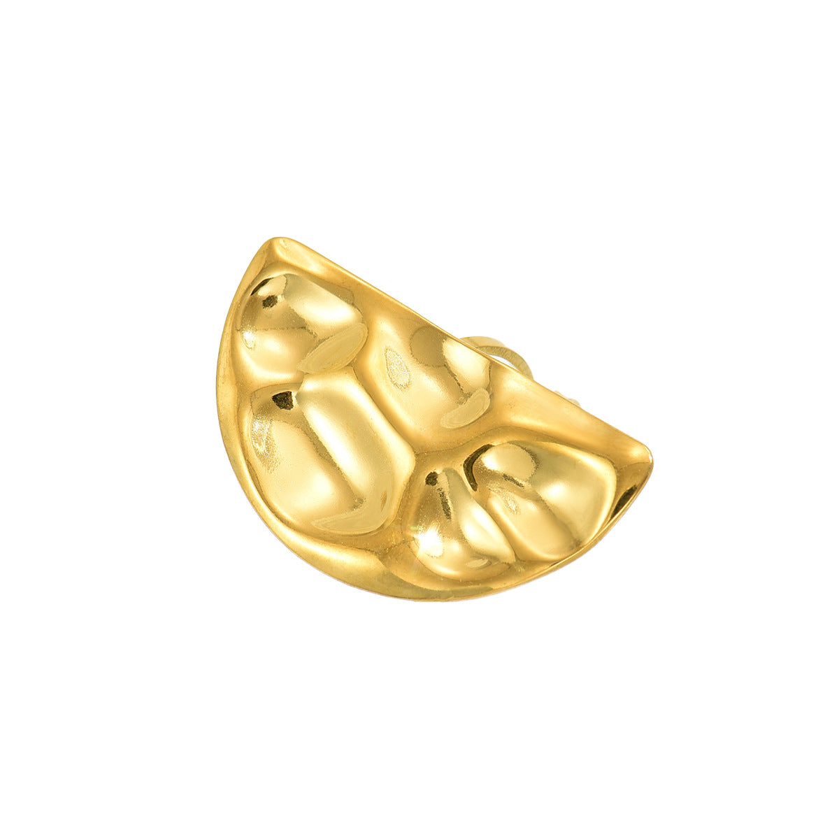 Geometric Pleated Copper Ring with Plating Finish for Women Fashionable Adjustable Band Ring