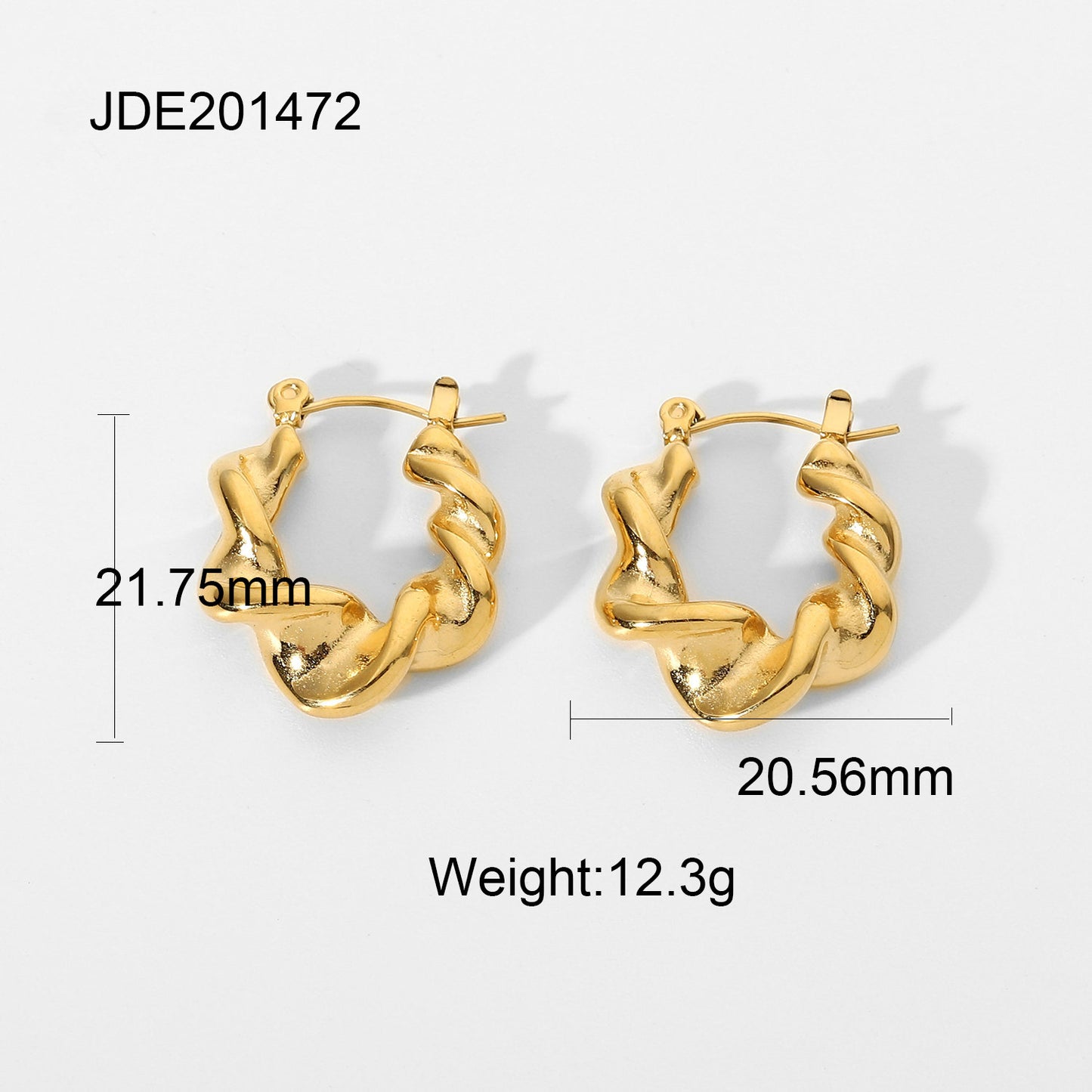 Pendientes de Aro Geométricos Trenzados para Mujer en Acero Inoxidable Chapado en Oro con Estilo Minimalista Contemporáneo
