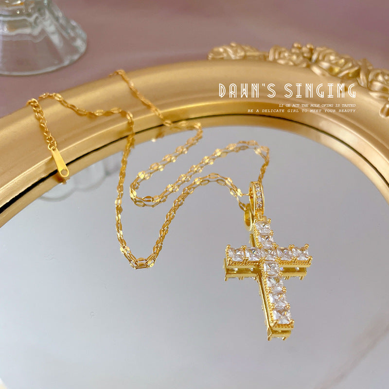 Collana con Pendente a Luna Geometrica Minimalista per Donne e Uomini, Catena Sottile in Acciaio Inossidabile con Accenti di Strass