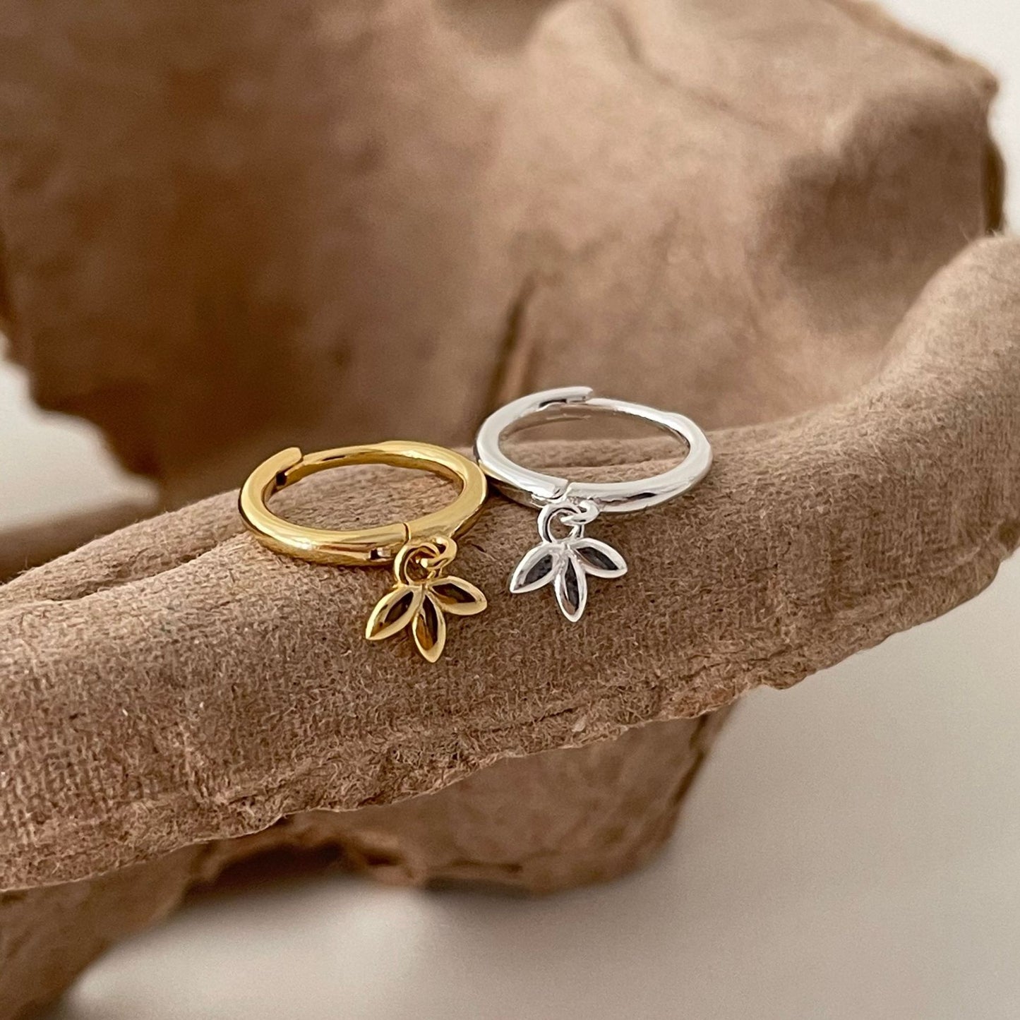 Minimalist Leaf-Shaped 925 Sterling Silver Stud Earrings for Women with Polished Finish and Floral Accent