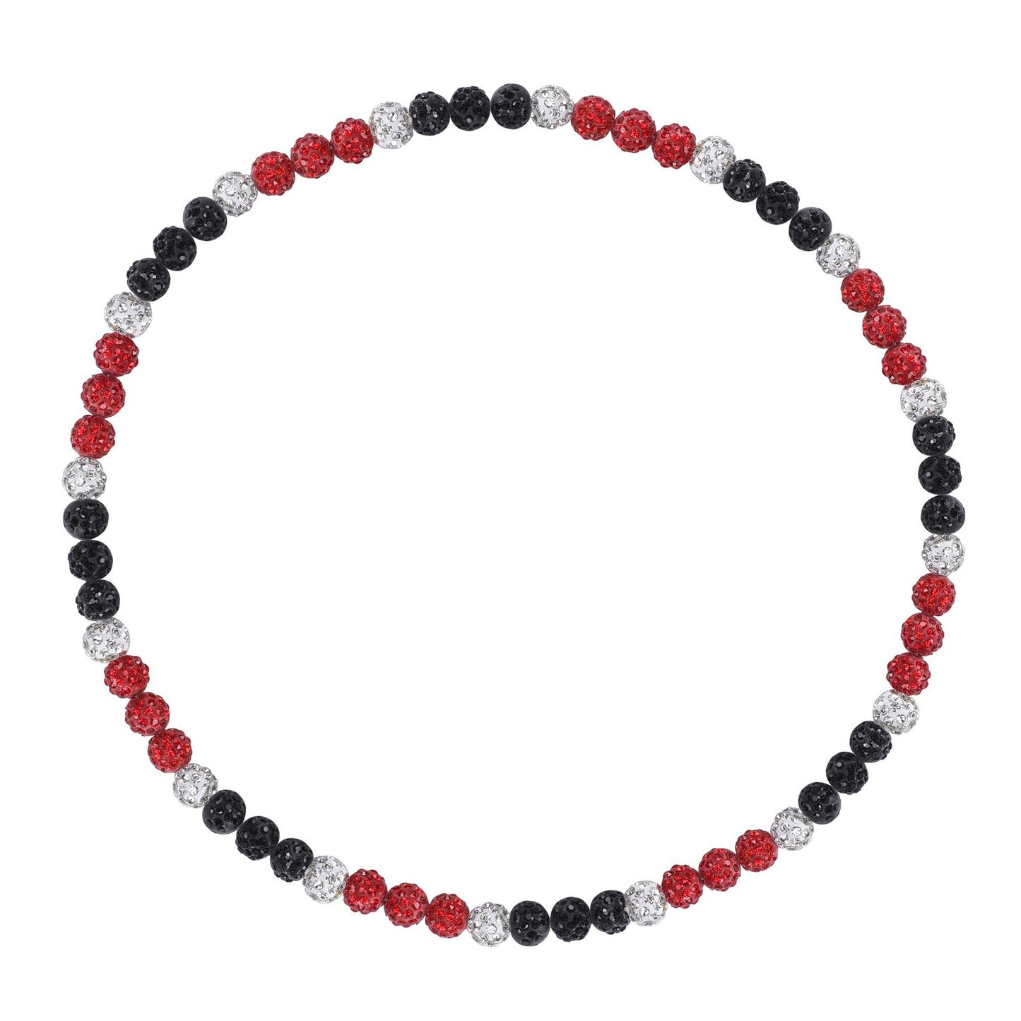 Sporty Geometric Round Resin Disco Ball Necklace with Rhinestone Inlay Unisex Cable Chain