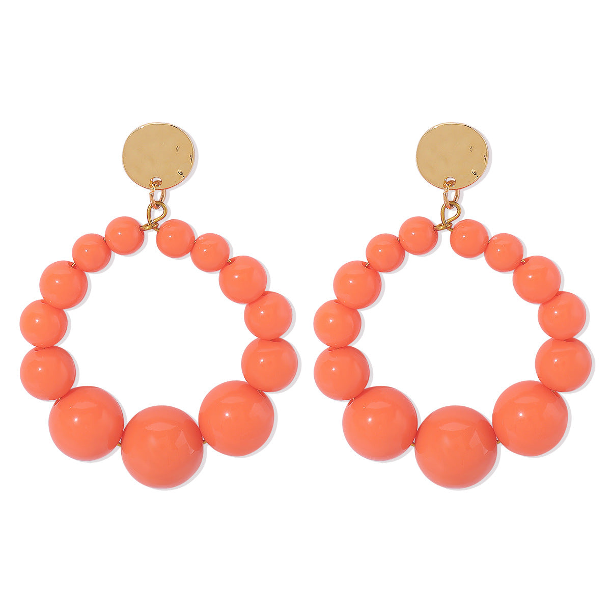 Pendientes Minimalistas Geométricos de Resina para Mujer en Colores Caramelo con Acabado Artesanal
