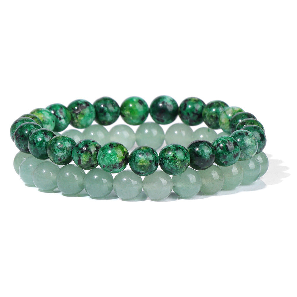 Vintage Business Geometric Natural Gemstone Beaded Bracelet Set for Unisex