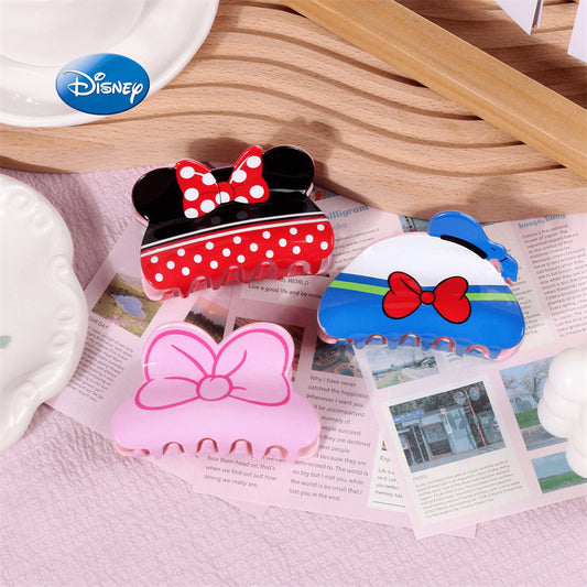 Cute Elegant Bow-Shaped Hair Claw for Kids Acrylic Hair Clip with Ruffled and Netted Details Princess Style Hair Accessory