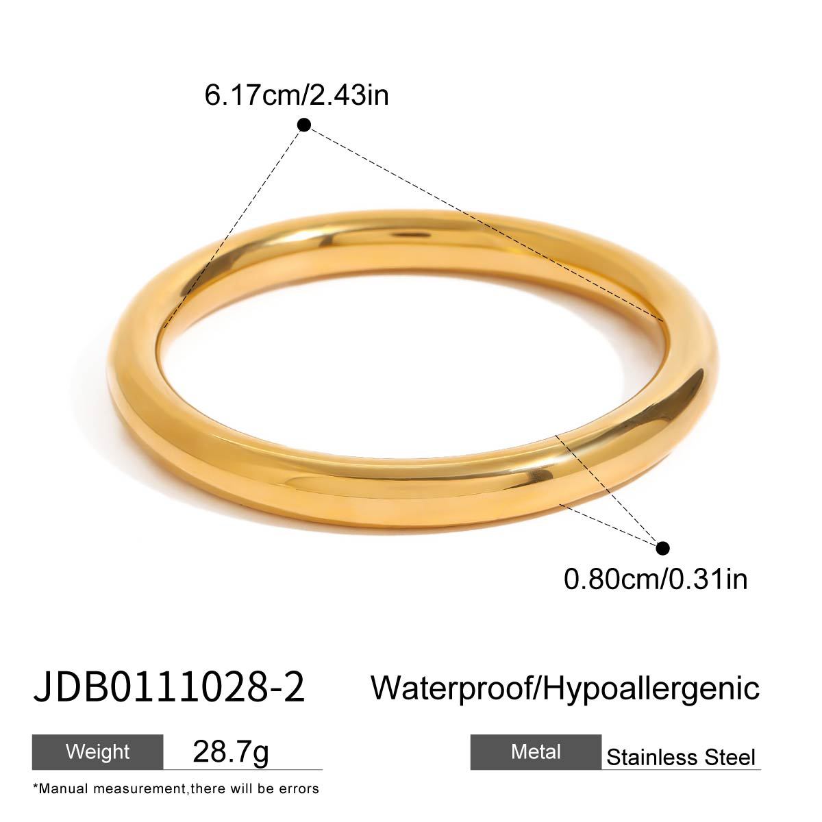 18K Gold Plated Geometric Titanium Steel Bangle