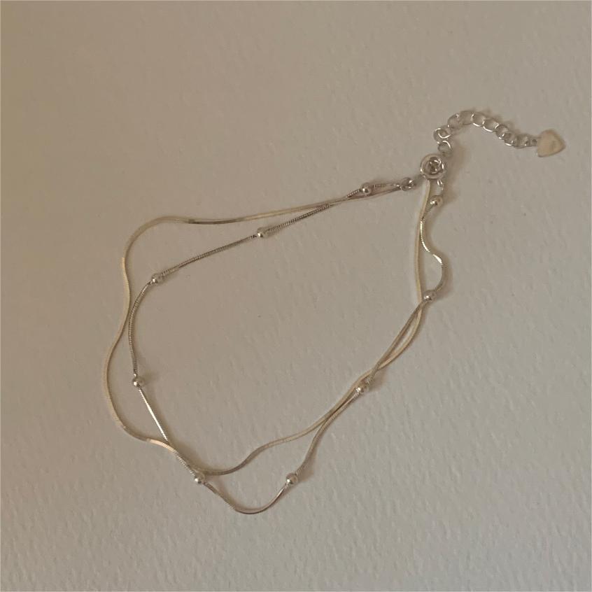 Cavigliera a maglie a serpente in argento sterling S925 a forma di stella minimalista con finitura placcata