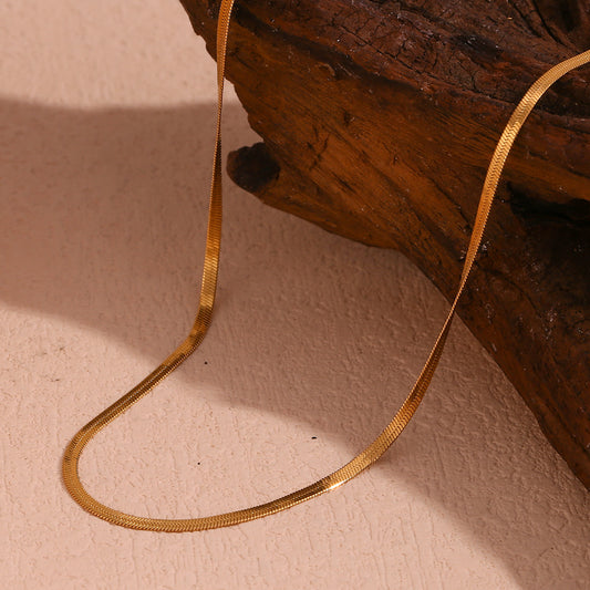 Collana a catena a lama da donna in acciaio inossidabile placcato oro 18 carati, geometrica e minimalista