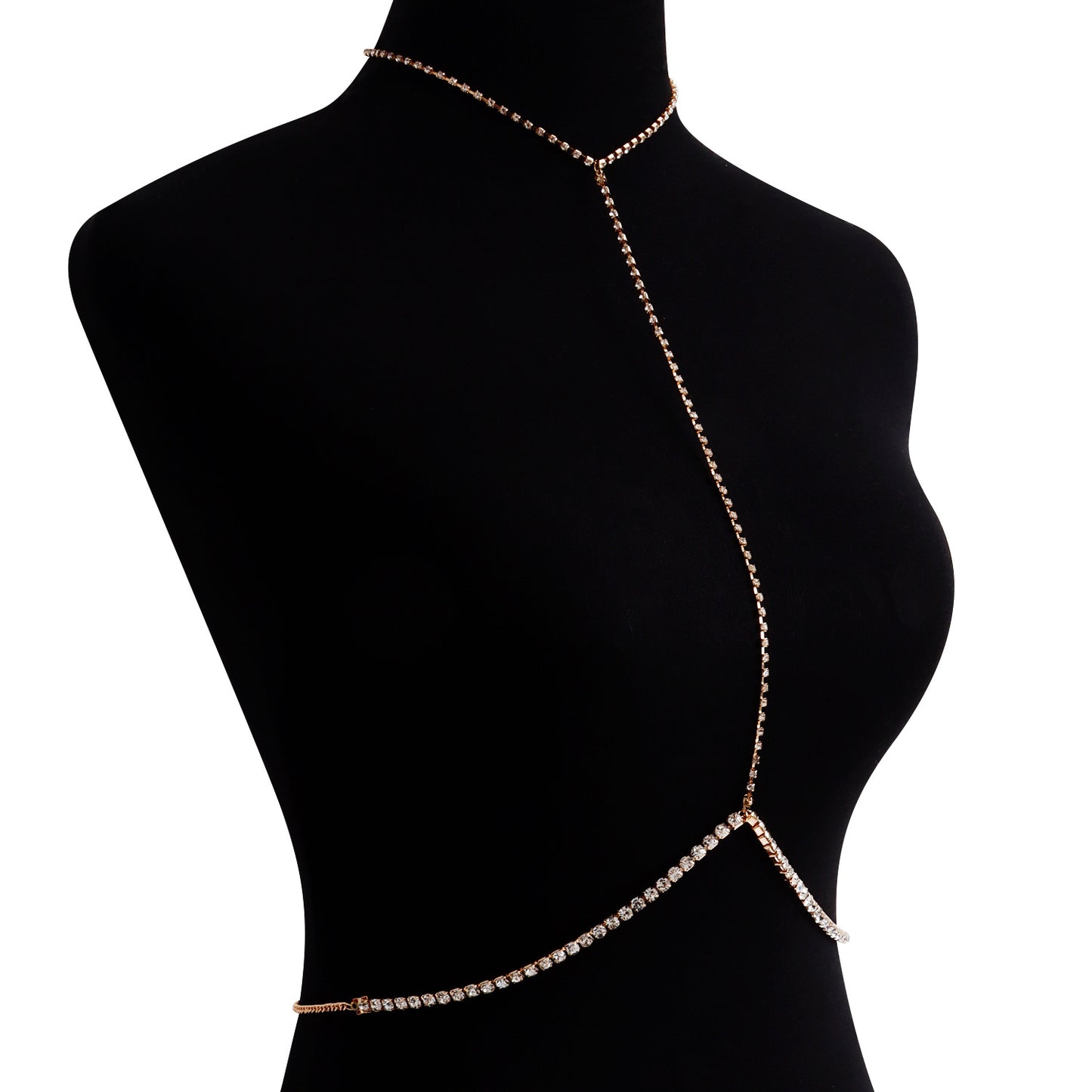 Minimalist Punk Rhinestone Cable Chain Body Chain for Women