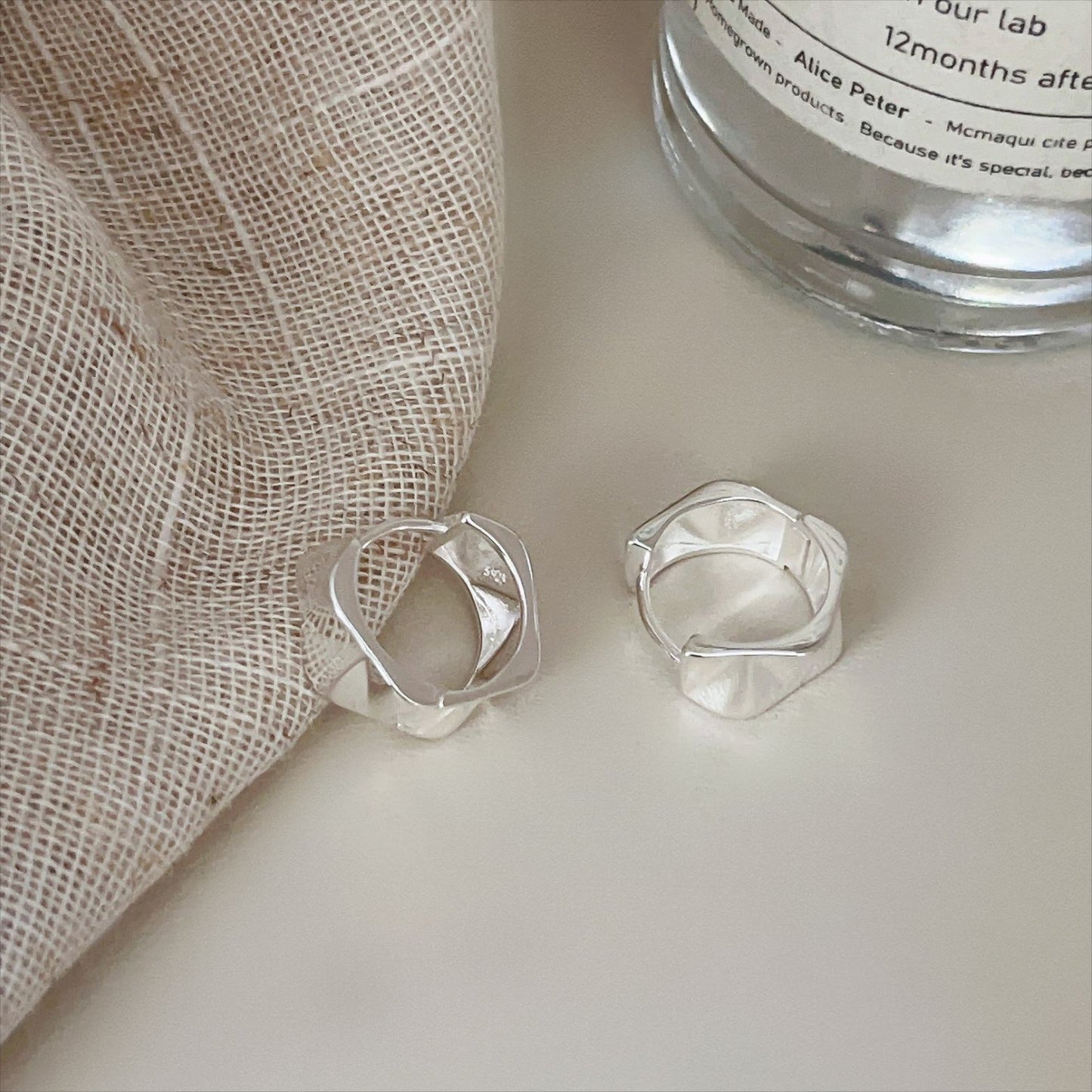 Minimalist Letter-Shaped 925 Sterling Silver Ear Studs with Plated Finish for Women