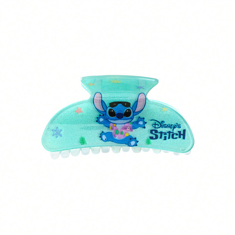 Cute Elegant Bow-Shaped Hair Claw for Kids Acrylic Hair Clip with Ruffled and Netted Details Princess Style Hair Accessory
