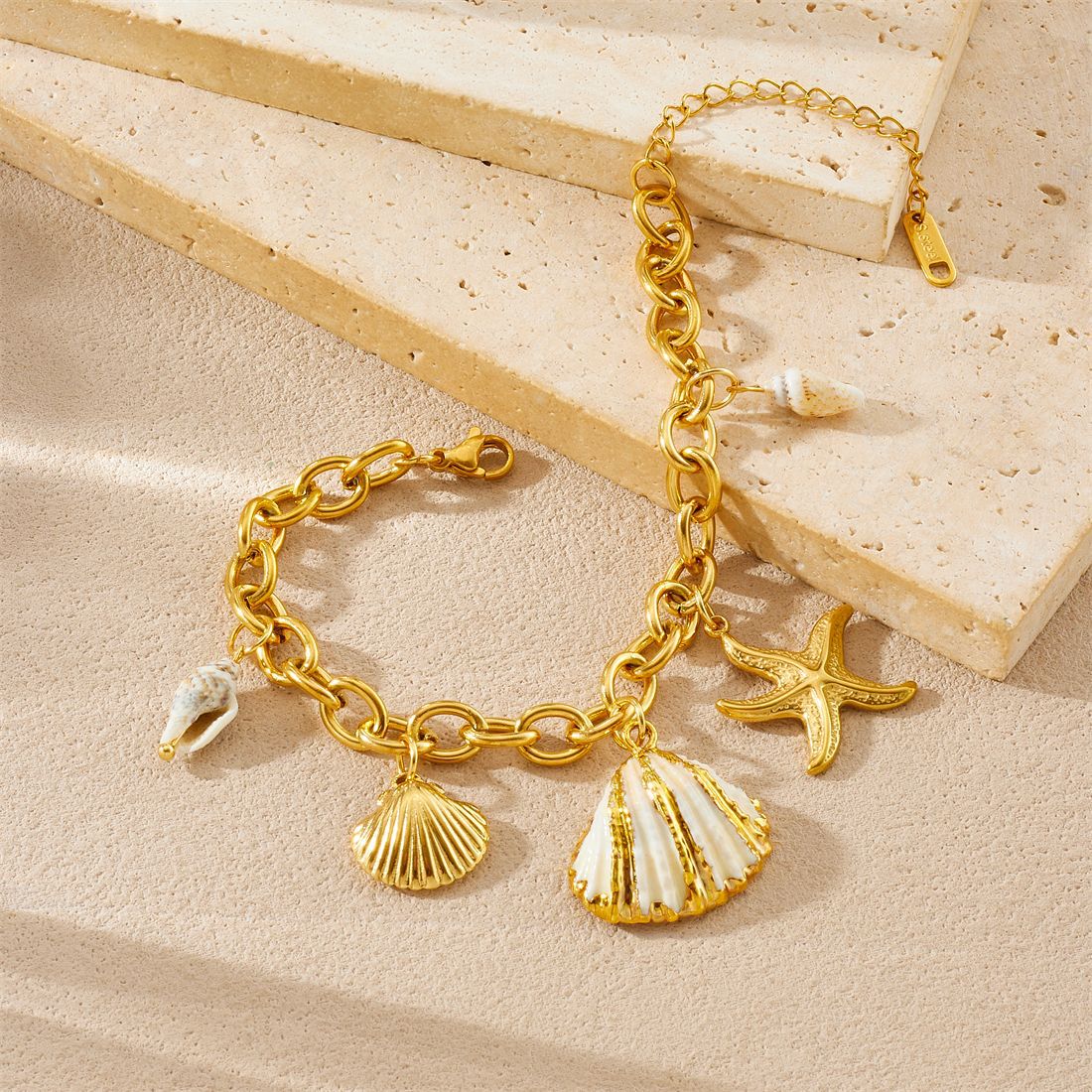 Vacation Gold Plated Star Animal Stainless Steel Bracelet