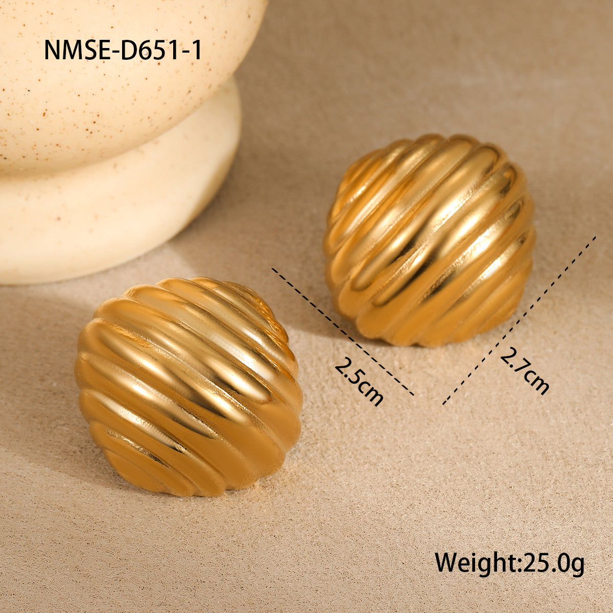 Orecchini geometrici minimalisti in acciaio inossidabile con placcatura in oro 18 carati per le donne, orecchini a perno alla moda per tutti i giorni
