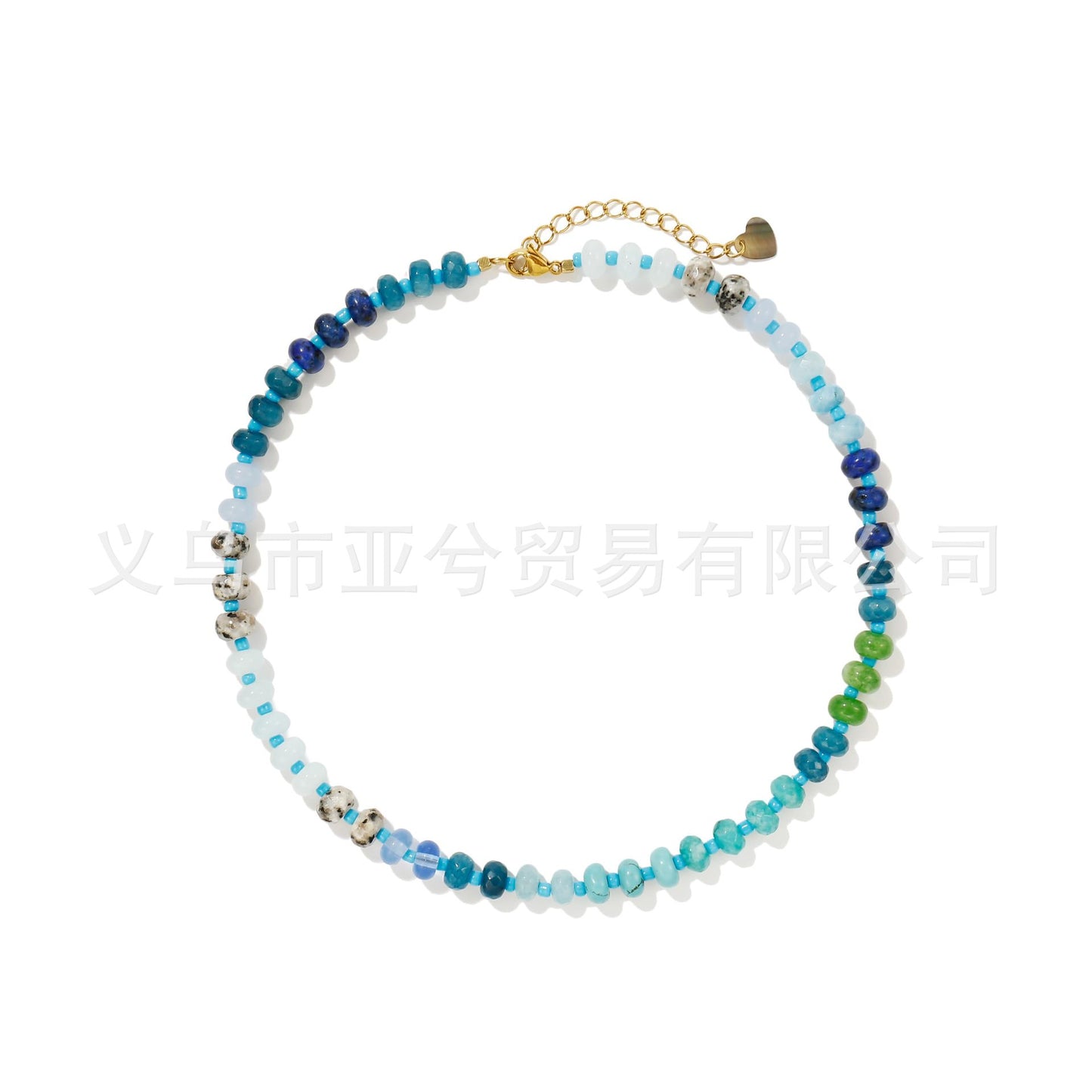 Casual Geometric Agate and Acrylic Beaded Necklace with Rainbow Gradient Pattern for Unisex